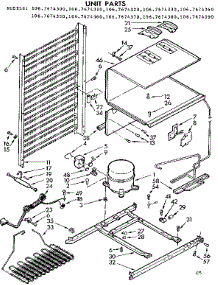 Unit Parts parts for Kenmore Refrigerator 106.7674380 (1067674380, 106 7674380) from AppliancePartsPros.com