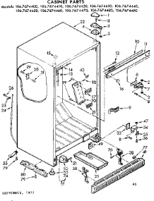 Cabinet Parts parts for Kenmore Refrigerator 106.7674430 (1067674430, 106 7674430) from AppliancePartsPros.com