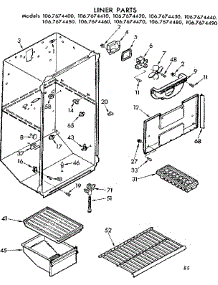 Liner Parts parts for Kenmore Refrigerator 106.7674430 (1067674430, 106 7674430) from AppliancePartsPros.com