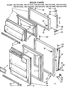 Door Parts parts for Kenmore Refrigerator 106.7674430 (1067674430, 106 7674430) from AppliancePartsPros.com