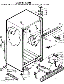 Cabinet Parts parts for Kenmore Refrigerator 106.7675320 (1067675320, 106 7675320) from AppliancePartsPros.com