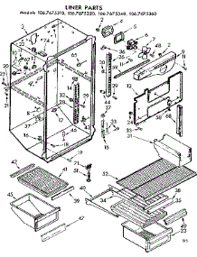 Liner Parts parts for Kenmore Refrigerator 106.7675320 (1067675320, 106 7675320) from AppliancePartsPros.com