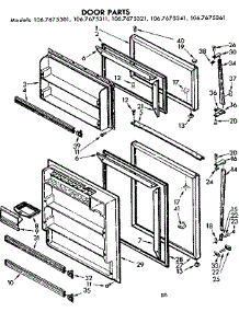 Door Parts parts for Kenmore Refrigerator 106.7675341 (1067675341, 106 7675341) from AppliancePartsPros.com