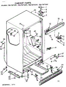 Cabinet Parts parts for Kenmore Refrigerator 106.7675551 (1067675551, 106 7675551) from AppliancePartsPros.com