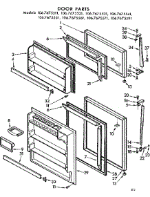 Door Parts parts for Kenmore Refrigerator 106.7675551 (1067675551, 106 7675551) from AppliancePartsPros.com