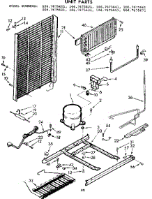 Unit Parts parts for Kenmore Refrigerator 106.7675631 (1067675631, 106 7675631) from AppliancePartsPros.com