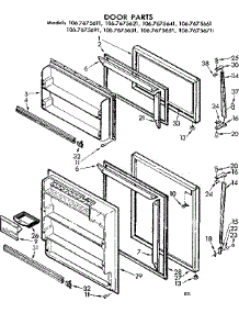 Door Parts parts for Kenmore Refrigerator 106.7675631 (1067675631, 106 7675631) from AppliancePartsPros.com