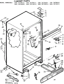 Cabinet Parts parts for Kenmore Refrigerator 106.7675671 (1067675671, 106 7675671) from AppliancePartsPros.com