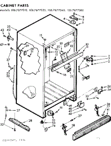 Cabinet Parts parts for Kenmore Refrigerator 106.7677040 (1067677040, 106 7677040) from AppliancePartsPros.com