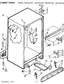 Cabinet Parts parts for Kenmore Refrigerator 106.7677421 (1067677421, 106 7677421) from AppliancePartsPros.com