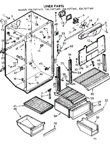Liner Parts parts for Kenmore Refrigerator 106.7677421 (1067677421, 106 7677421) from AppliancePartsPros.com