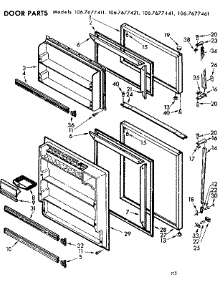 Door Parts parts for Kenmore Refrigerator 106.7677421 (1067677421, 106 7677421) from AppliancePartsPros.com