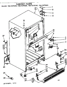 Cabinet Parts parts for Kenmore Refrigerator 106.7678360 (1067678360, 106 7678360) from AppliancePartsPros.com