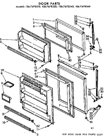 Door Parts parts for Kenmore Refrigerator 106.7678360 (1067678360, 106 7678360) from AppliancePartsPros.com