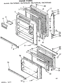 Door Parts parts for Kenmore Refrigerator 106.7678410 (1067678410, 106 7678410) from AppliancePartsPros.com