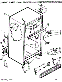 Cabinet Parts parts for Kenmore Refrigerator 106.7679340 (1067679340, 106 7679340) from AppliancePartsPros.com