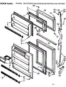 Door Parts parts for Kenmore Refrigerator 106.7679340 (1067679340, 106 7679340) from AppliancePartsPros.com