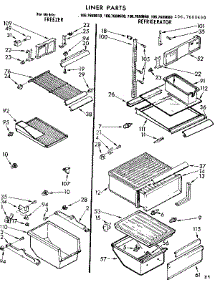 Liner Parts parts for Kenmore Refrigerator 106.7680610 (1067680610, 106 7680610) from AppliancePartsPros.com