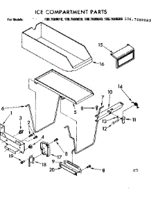 Ice Compartment Parts parts for Kenmore Refrigerator 106.7680610 (1067680610, 106 7680610) from AppliancePartsPros.com