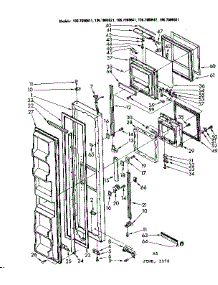 Freezer Door Parts parts for Kenmore Refrigerator 106.7680681 (1067680681, 106 7680681) from AppliancePartsPros.com