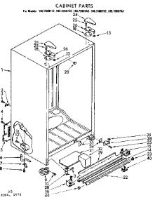 Cabinet Parts parts for Kenmore Refrigerator 106.7680782 (1067680782, 106 7680782) from AppliancePartsPros.com