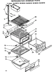 Refrigerator Interior Parts parts for Kenmore Refrigerator 106.7680782 (1067680782, 106 7680782) from AppliancePartsPros.com