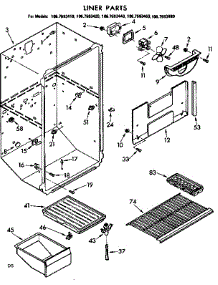 Liner Parts parts for Kenmore Refrigerator 106.7683480 (1067683480, 106 7683480) from AppliancePartsPros.com