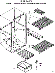 Liner Parts parts for Kenmore Refrigerator 106.7684360 (1067684360, 106 7684360) from AppliancePartsPros.com