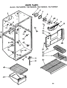 Liner Parts parts for Kenmore Refrigerator 106.7685010 (1067685010, 106 7685010) from AppliancePartsPros.com