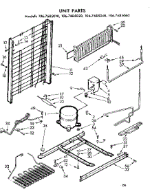 Unit Parts parts for Kenmore Refrigerator 106.7685010 (1067685010, 106 7685010) from AppliancePartsPros.com