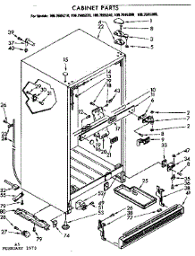 Cabinet Parts parts for Kenmore Refrigerator 106.7685240 (1067685240, 106 7685240) from AppliancePartsPros.com