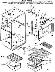 Liner Parts parts for Kenmore Refrigerator 106.7685690 (1067685690, 106 7685690) from AppliancePartsPros.com