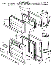 Door Parts parts for Kenmore Refrigerator 106.7685690 (1067685690, 106 7685690) from AppliancePartsPros.com