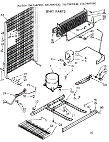 Unit Parts parts for Kenmore Refrigerator 106.7687020 (1067687020, 106 7687020) from AppliancePartsPros.com