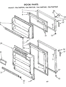 Door Parts parts for Kenmore Refrigerator 106.7687060 (1067687060, 106 7687060) from AppliancePartsPros.com