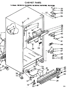 Cabinet Parts parts for Kenmore Refrigerator 106.7687440 (1067687440, 106 7687440) from AppliancePartsPros.com