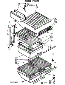 Shelf Parts parts for Kenmore Refrigerator 106.7687440 (1067687440, 106 7687440) from AppliancePartsPros.com