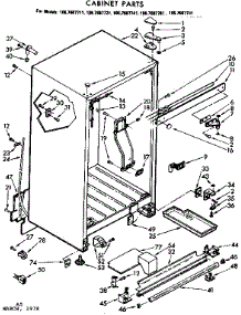 Cabinet Parts parts for Kenmore Refrigerator 106.7687711 (1067687711, 106 7687711) from AppliancePartsPros.com