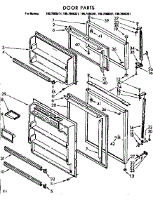 Door Parts parts for Kenmore Refrigerator 106.7688341 (1067688341, 106 7688341) from AppliancePartsPros.com