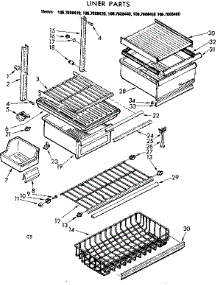 Liner Parts parts for Kenmore Refrigerator 106.7688410 (1067688410, 106 7688410) from AppliancePartsPros.com