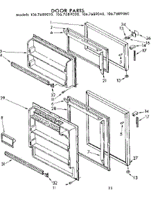 Door Parts parts for Kenmore Refrigerator 106.7689040 (1067689040, 106 7689040) from AppliancePartsPros.com