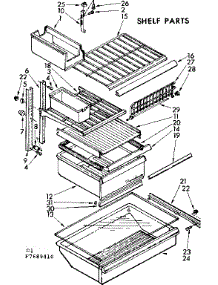 Shelf Parts parts for Kenmore Refrigerator 106.7689410 (1067689410, 106 7689410) from AppliancePartsPros.com