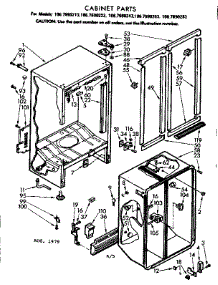 Cabinet Parts parts for Kenmore Refrigerator 106.7690243 (1067690243, 106 7690243) from AppliancePartsPros.com