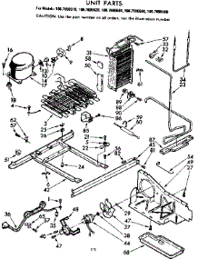 Unit Parts parts for Kenmore Refrigerator 106.7690510 (1067690510, 106 7690510) from AppliancePartsPros.com