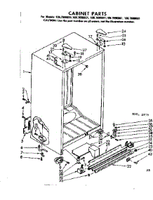 Cabinet Parts parts for Kenmore Refrigerator 106.7690861 (1067690861, 106 7690861) from AppliancePartsPros.com