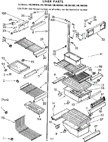 Liner Parts parts for Kenmore Refrigerator 106.7691660 (1067691660, 106 7691660) from AppliancePartsPros.com