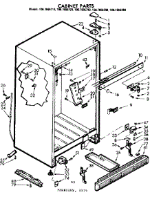 Cabinet Parts parts for Kenmore Refrigerator 106.7695780 (1067695780, 106 7695780) from AppliancePartsPros.com