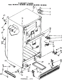 Cabinet Parts parts for Kenmore Refrigerator 106.7697011 (1067697011, 106 7697011) from AppliancePartsPros.com