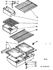 Shelf Parts parts for Kenmore Refrigerator 106.7697341 (1067697341, 106 7697341) from AppliancePartsPros.com