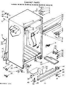 Cabinet Parts parts for Kenmore Refrigerator 106.7697740 (1067697740, 106 7697740) from AppliancePartsPros.com